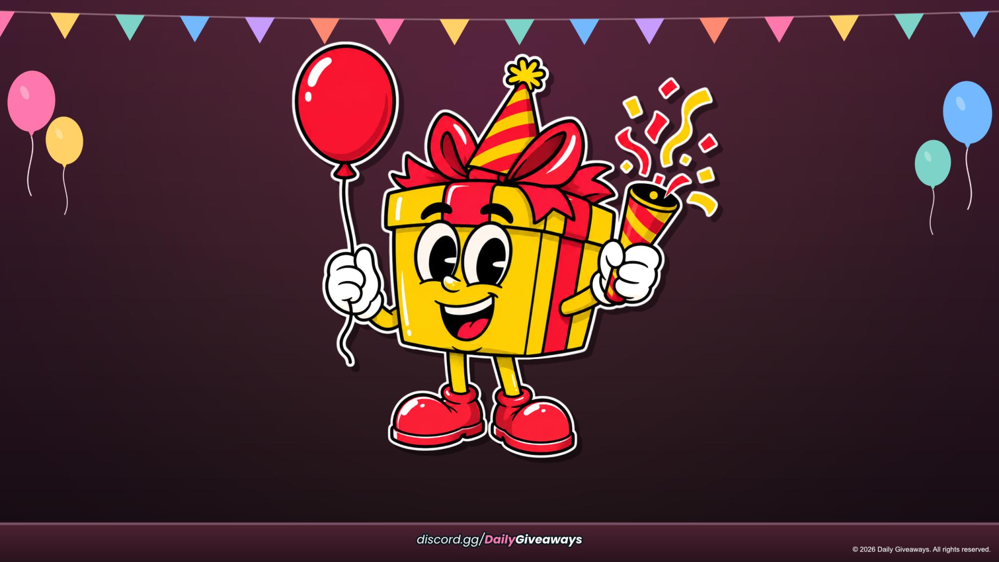Discovery splash banner for 🎂 DAILY GIVEAWAYS! Discord server