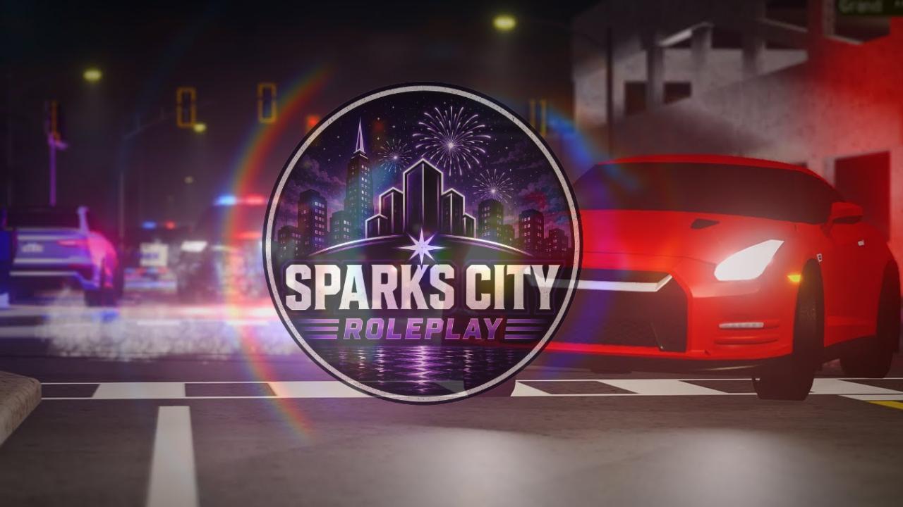 Discovery splash banner for Sparks City Roleplay Discord server