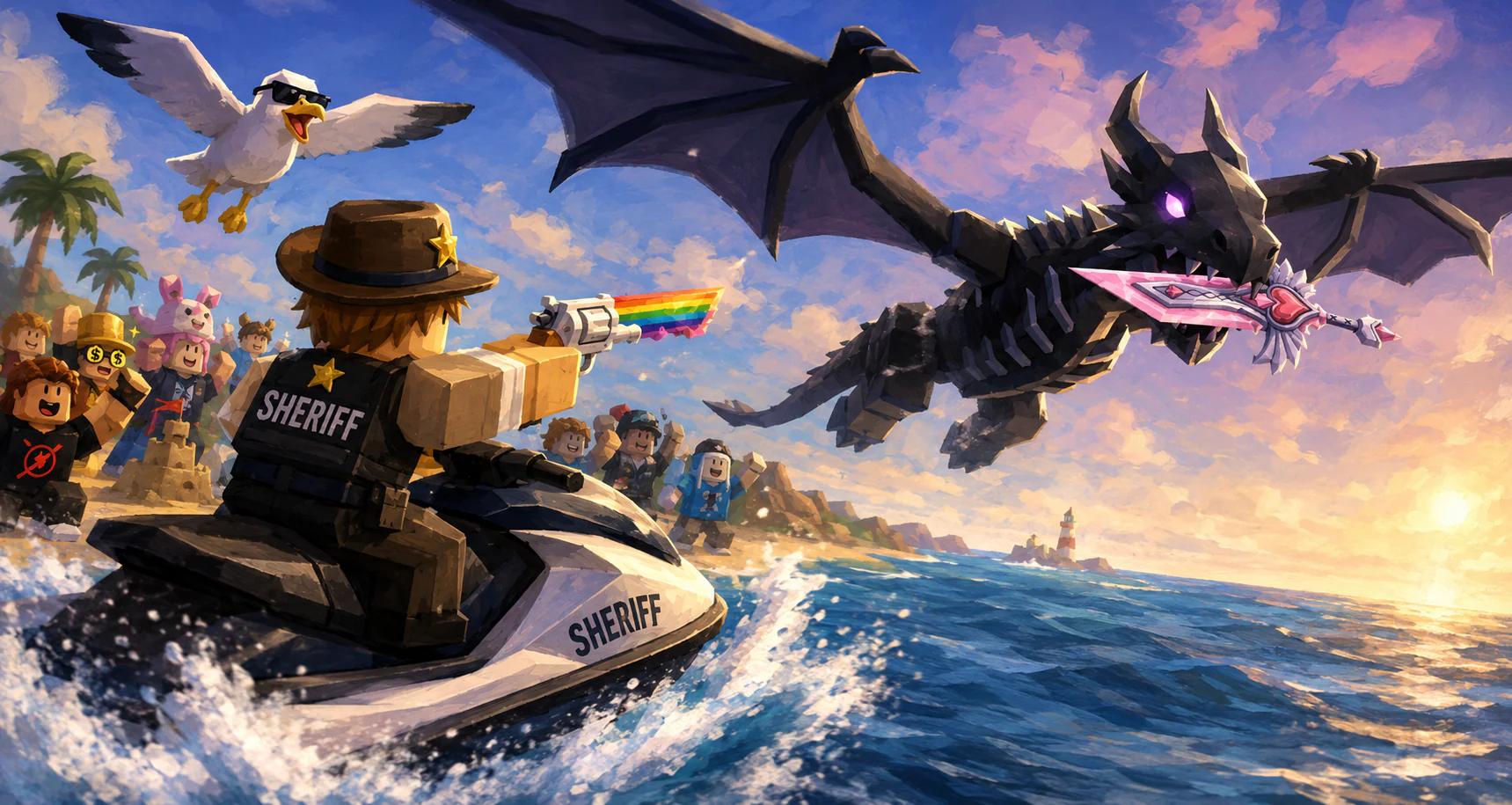 Discovery splash banner for MM2, Grow a Garden 2 & Steal a Brainrot | Trading Community Discord server