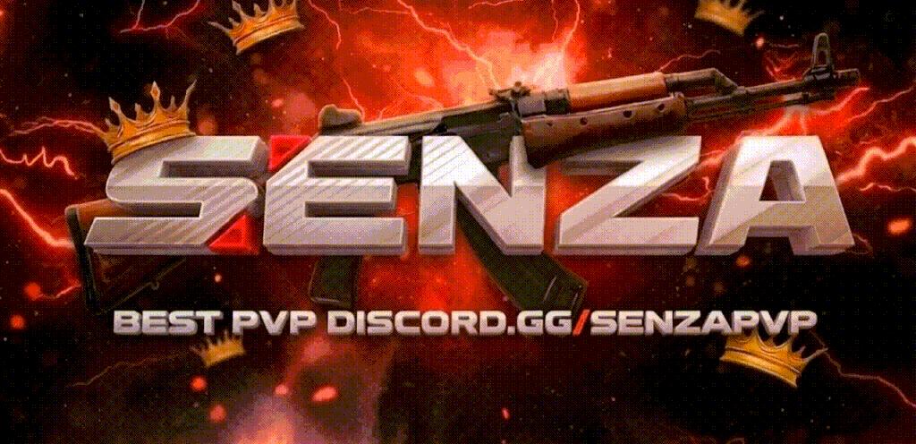 Discovery splash banner for Senza PVP Discord server