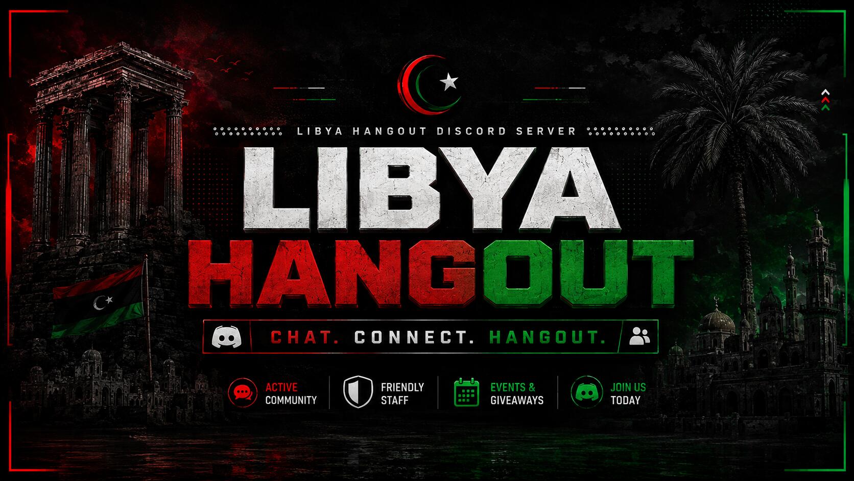 Discovery splash banner for Libya HangOut Discord server