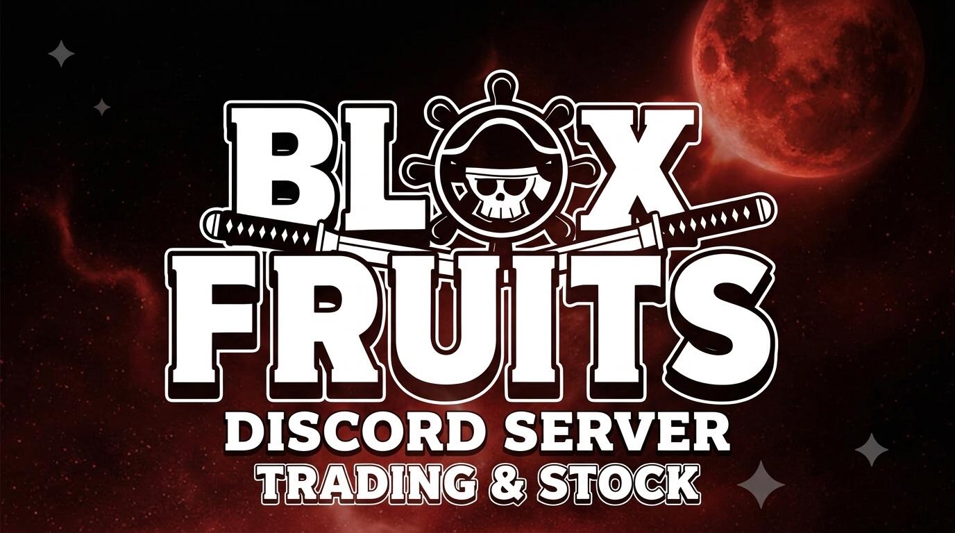 Discovery splash banner for Blox Fruits Trading & Stock Discord server