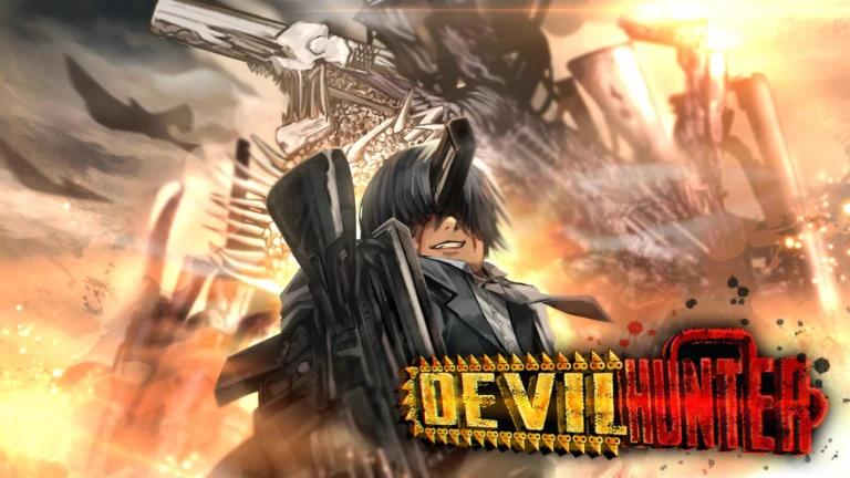 Discovery splash banner for Devil Hunter | ROBLOX Discord server