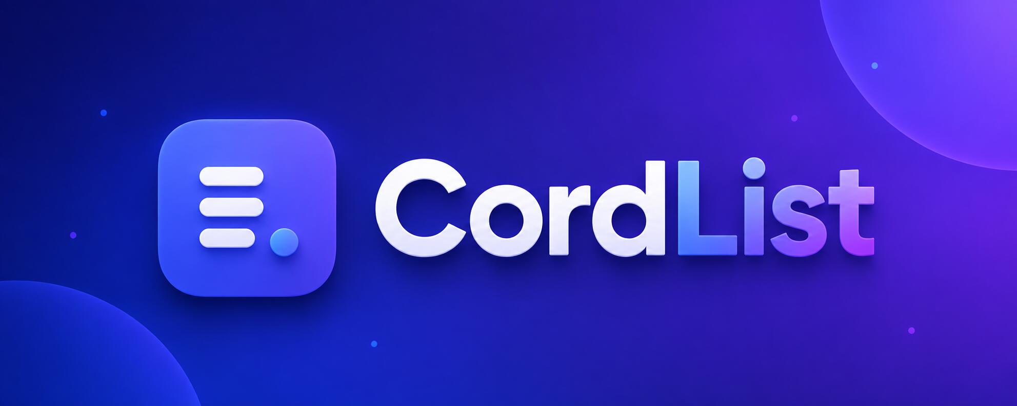 Discovery splash banner for CordList | Community Discord server