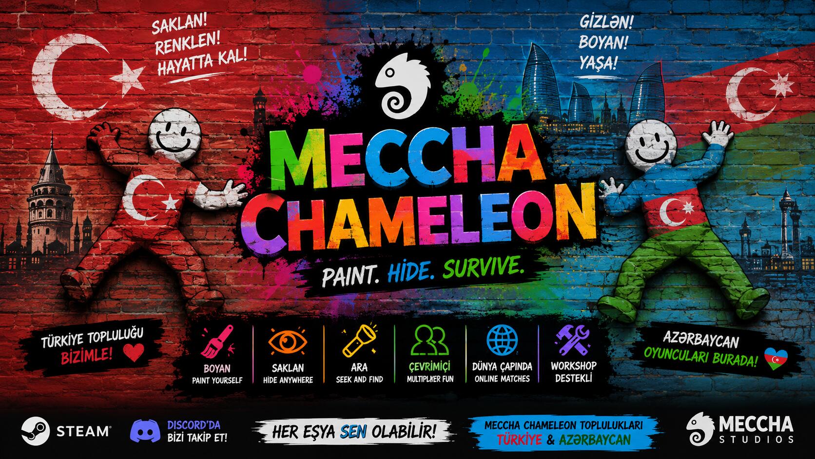 Discovery splash banner for Meccha Chameleon Türkiye Discord server