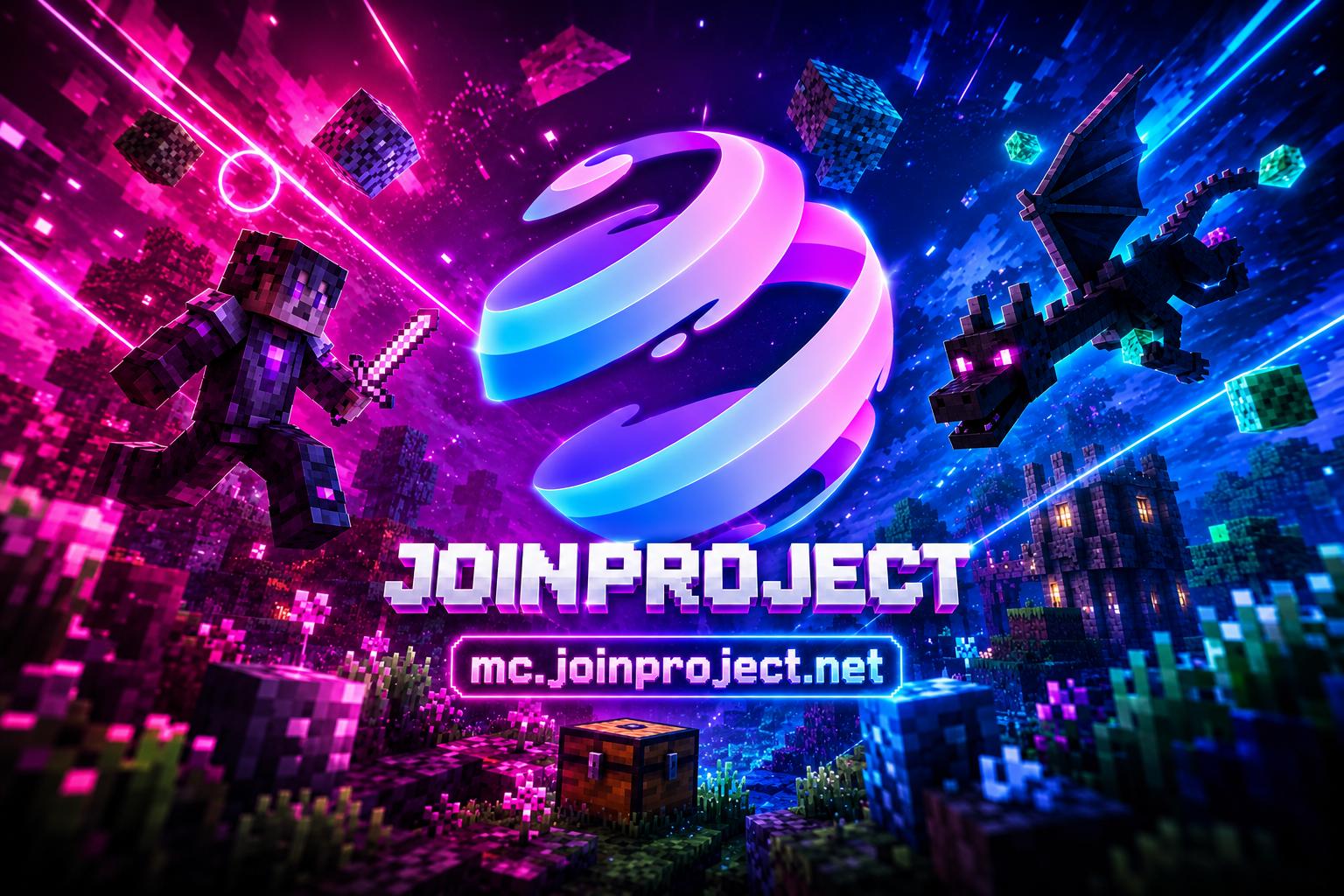 Discovery splash banner for JoinProject Minecraft Discord server