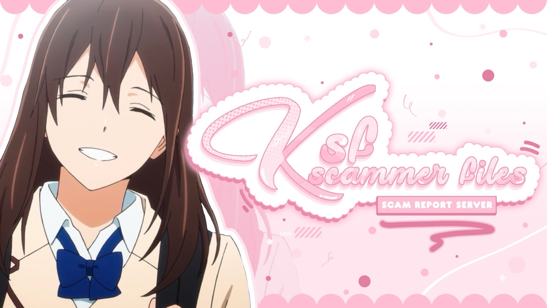 Discovery splash banner for KSF ・ Scammer Files Discord server