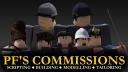Discovery splash banner for PF's Commissions Discord server